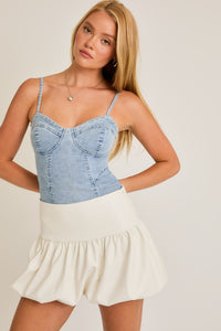 Reba Denim Bodysuit-Light Denim
