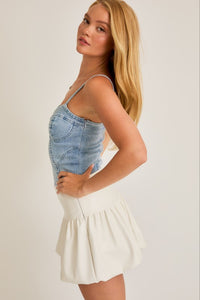 Reba Denim Bodysuit-Light Denim