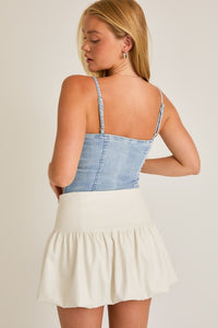 Reba Denim Bodysuit-Light Denim