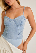 Reba Denim Bodysuit-Light Denim