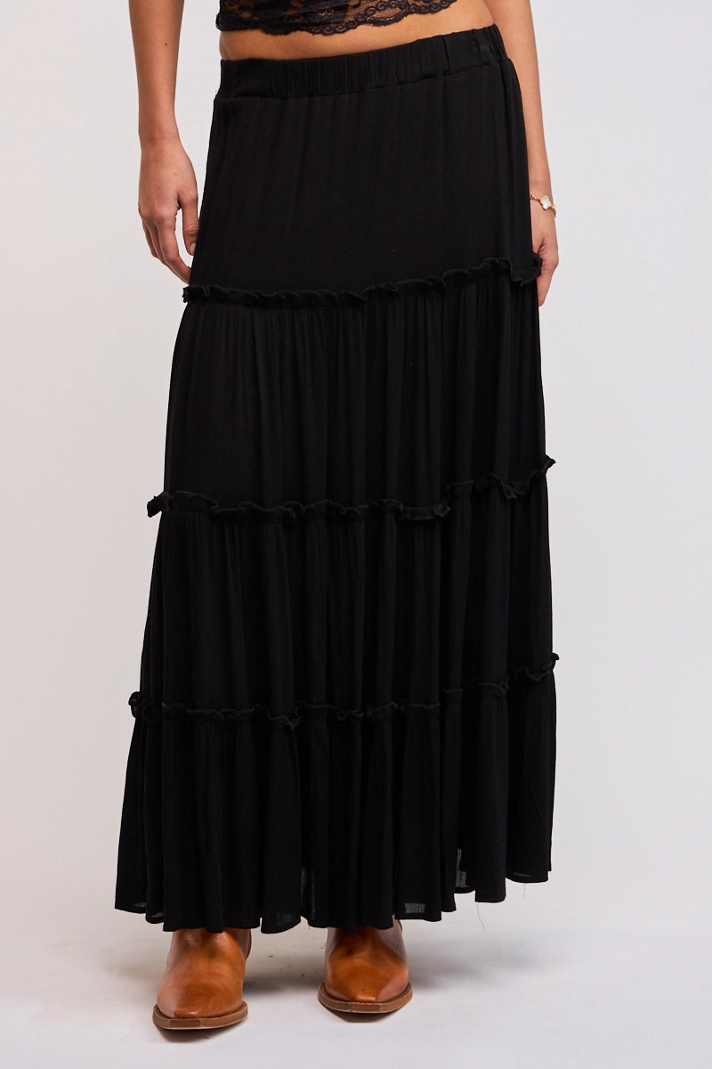 Maria Maxi Skirt-Black