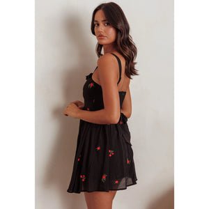 Julia Floral Dress-Black