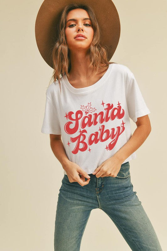 Santa Baby Cropped Tee