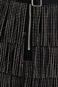 Fiona Fringe Shorts-Black