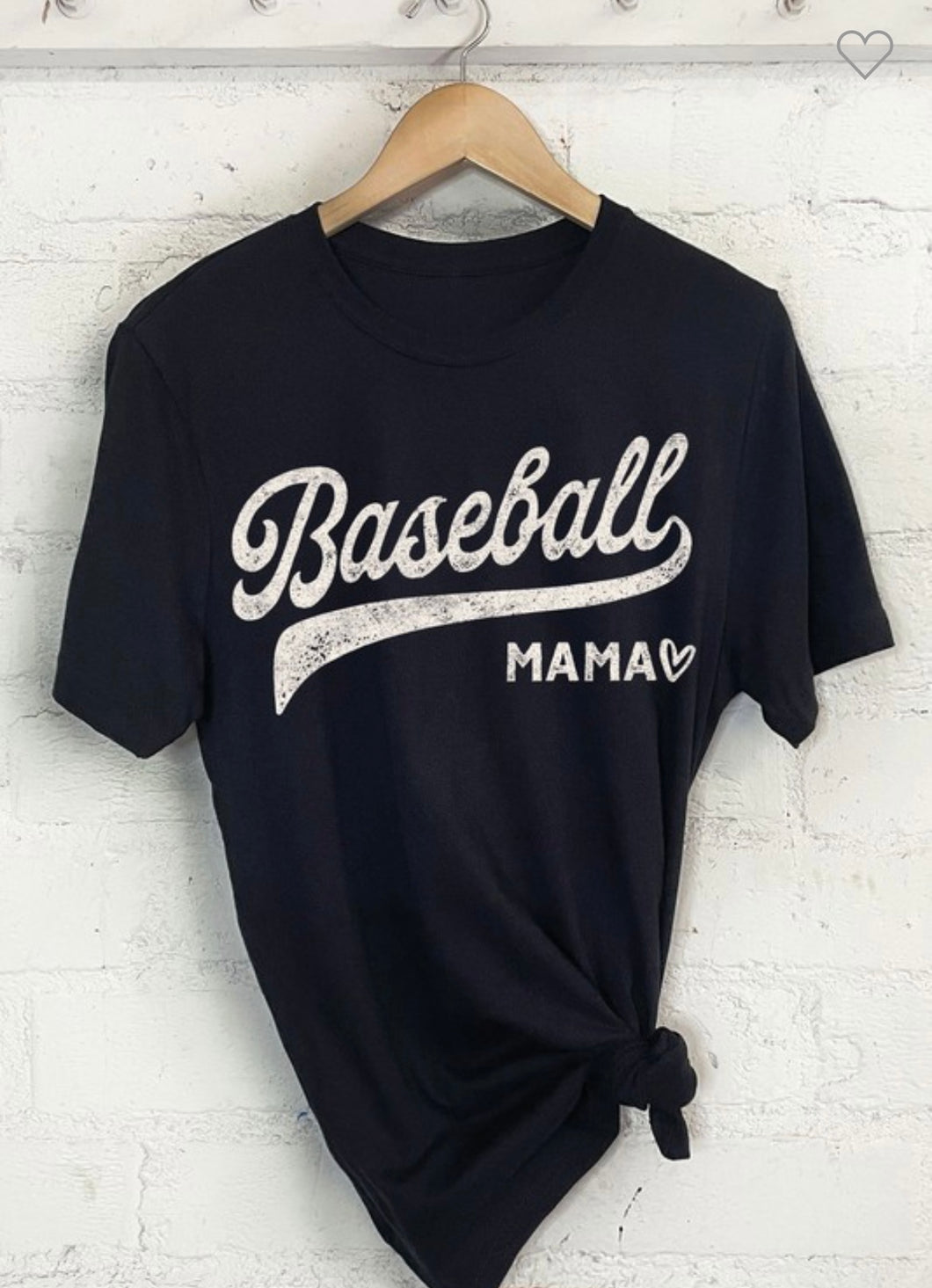 Baseball Mama Long Tee-Black