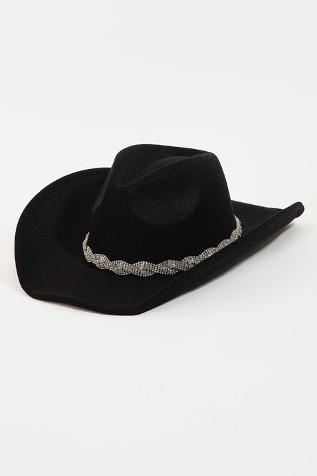 Mia Rhinestone Hat-Black