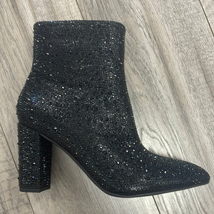 Rhinestone Booties-Black