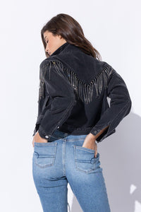 Rhinestone Jacket-black