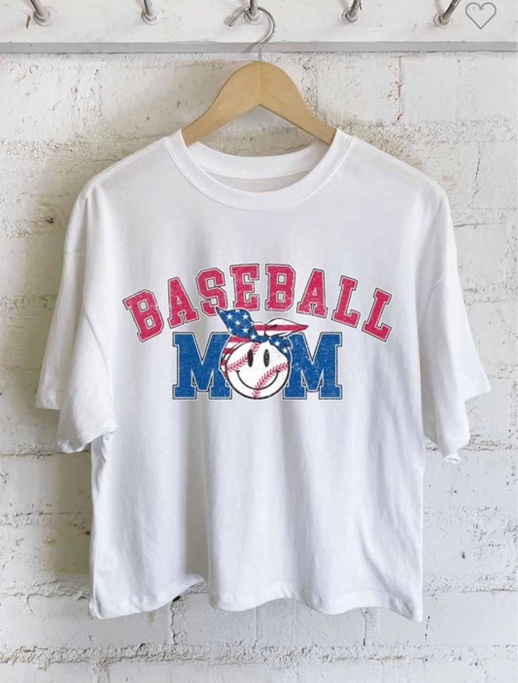 Baseball Mom Tee-White