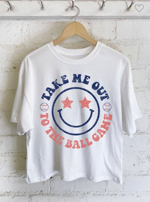 FINAL SALE Ball Game Tee-White