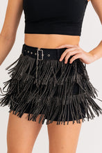 Fiona Fringe Shorts-Black
