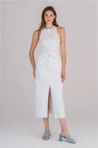 Greta Midi Skirt-white