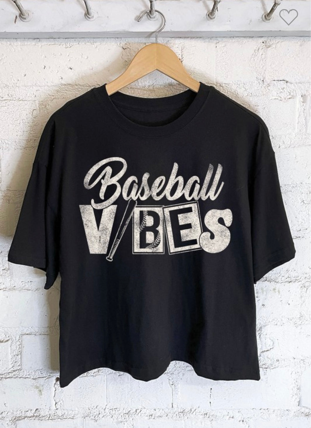 Baseball Vibes Tee-Black