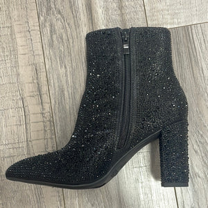 Rhinestone Booties-Black