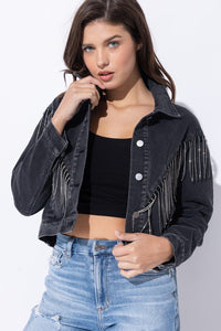 Rhinestone Jacket-black