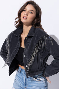 Rhinestone Jacket-black