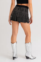 Fiona Fringe Shorts-Black