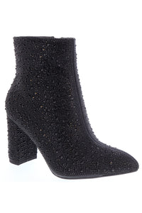 Rhinestone Booties-Black