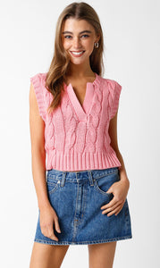Monroe Sweater Top-Light Pink