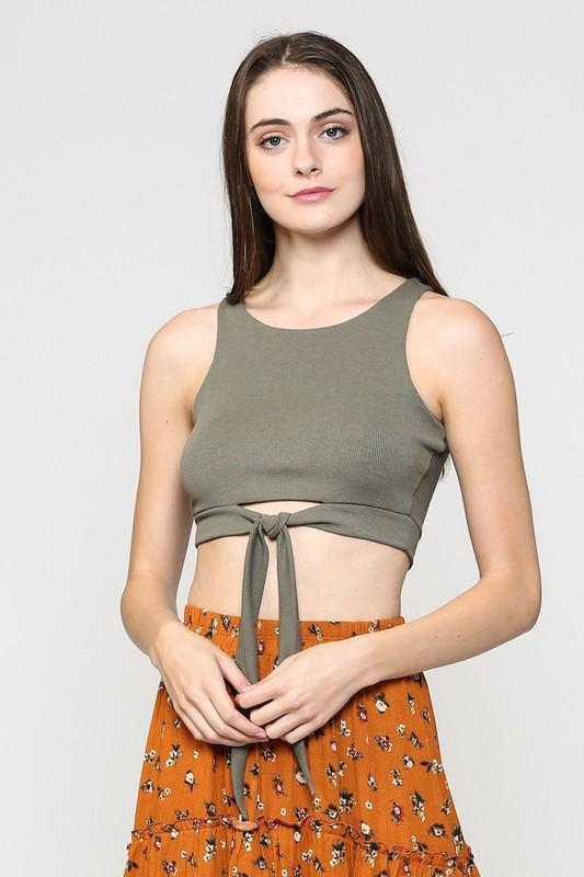 FINAL SALE Leah Crop Top- Olive