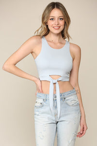 Leah Crop Top-Blue