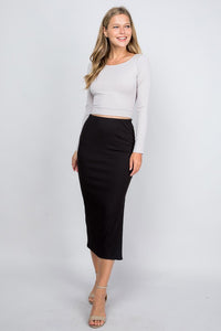 Cecily Midi Skirt-Black