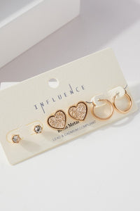 Heart Earring Set