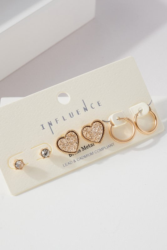 Heart Earring Set