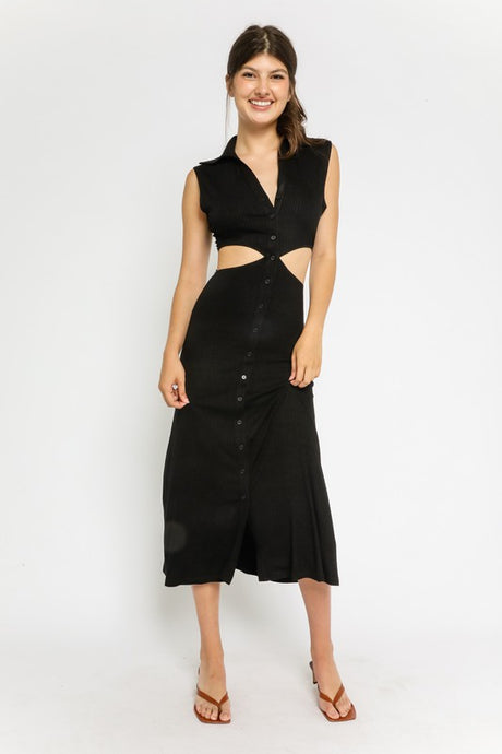 Heather Midi Dress-Black