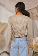 Farrah Fringe Jacket-Beige