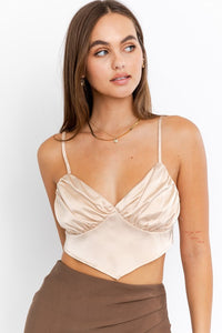 FINAL SALE Cynthia Crop Top-Champagne