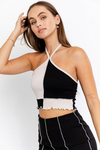 FINAL SALE Gabby Crop Top-Black