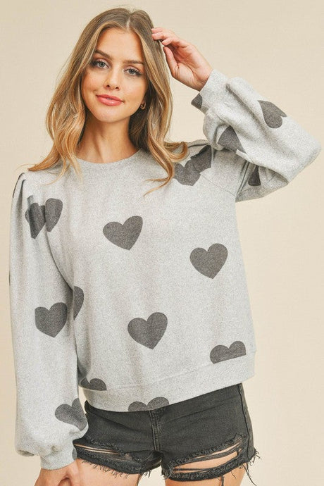 Grey Heart Top