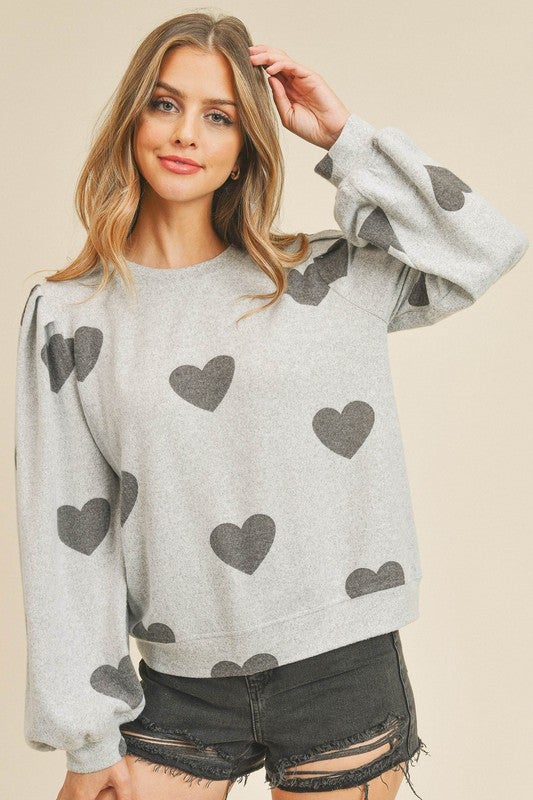Grey Heart Top
