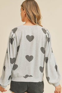 Grey Heart Top