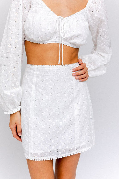 FINAL SALE Vera Skirt-White