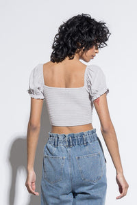 FINAL SALE Olivia Crop Top-Grey