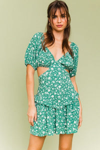 FINAL SALE Casey Dress-Green Floral