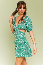 FINAL SALE Casey Dress-Green Floral