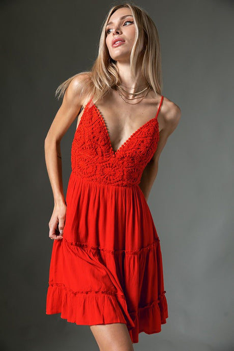 FINAL SALE Verona Dress-Red