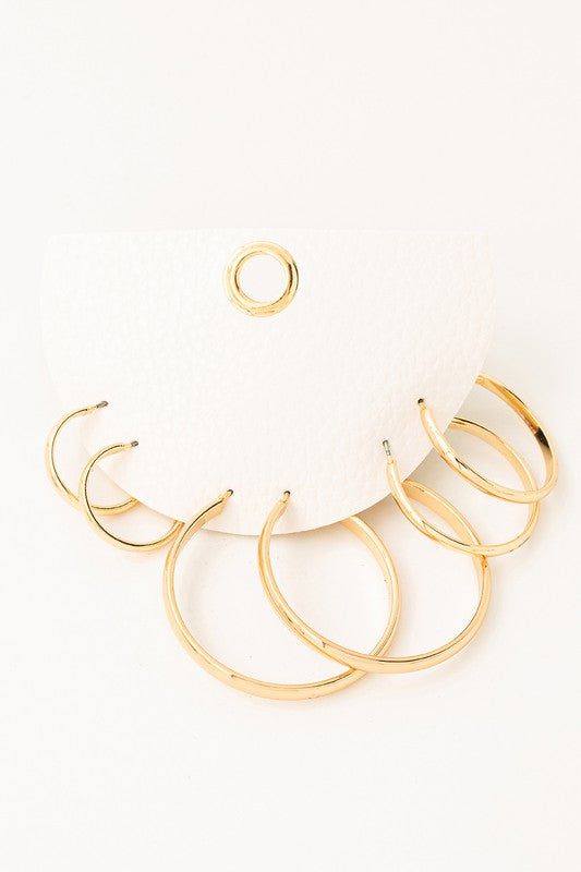 Gold Hoops Set