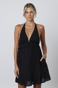 FINAL SALE Trina Halter Dress-Black