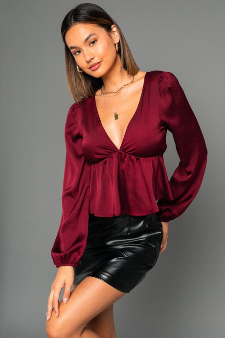 FINAL SALE Susie Top-Burgundy