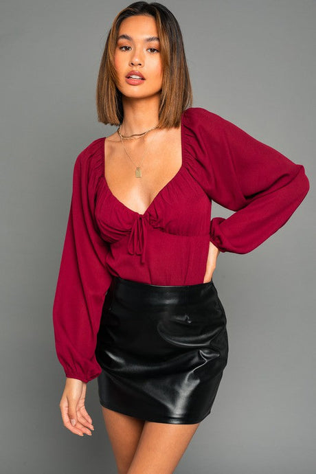 FINAL SALE Sherry Bodysuit-Wine