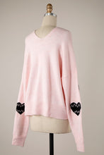 Chloe Heart Sweater-Blush