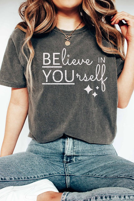 FINAL SALE Be You Tee-Charcoal