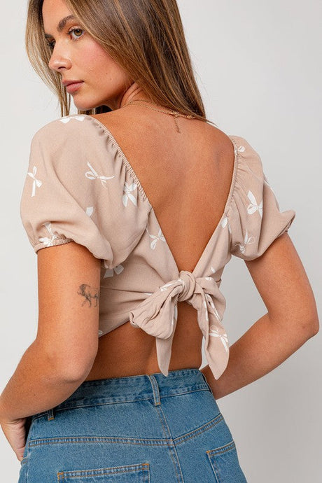 FINAL SALE Bow Crop Top