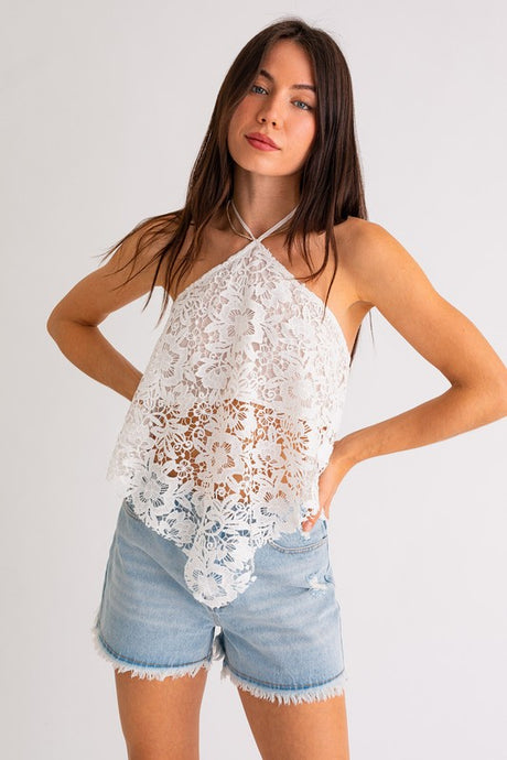 FINAL SALE Lace Bandana Top