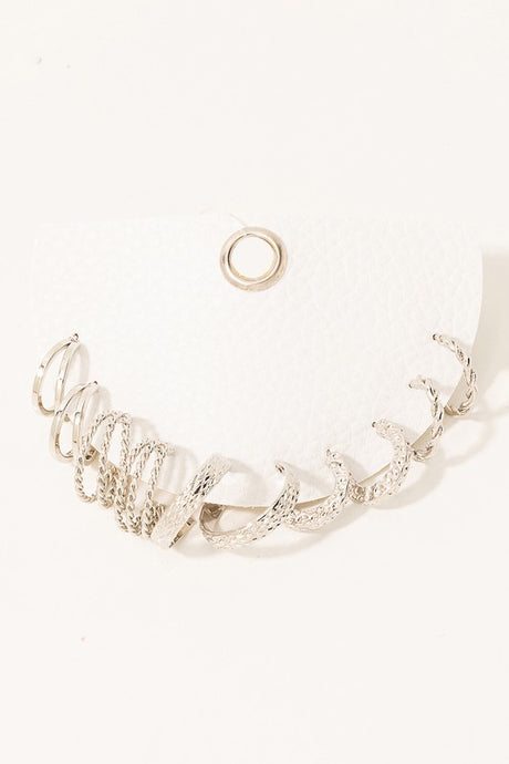 Ariana Hoops Set-Silver
