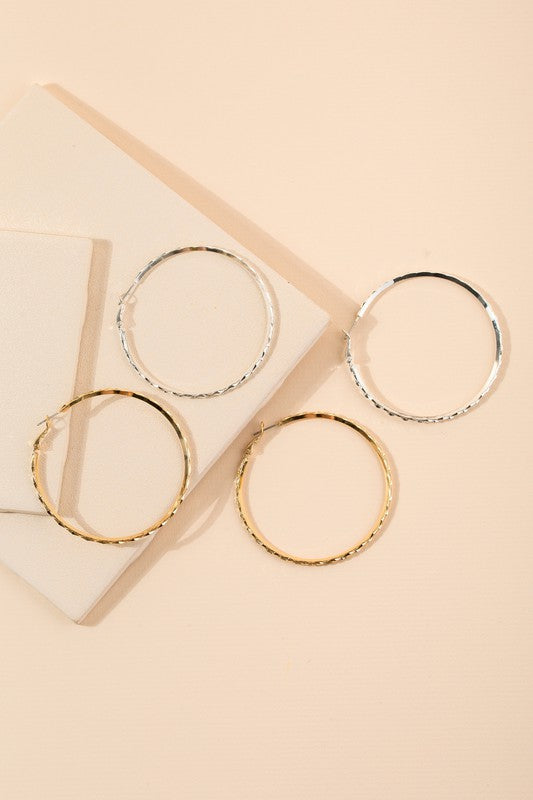 Molly Textured Hoop Earrings